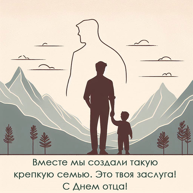 Оригинальная открытка на День отца №2122. Открытки. Готовые открытки с днем отца.