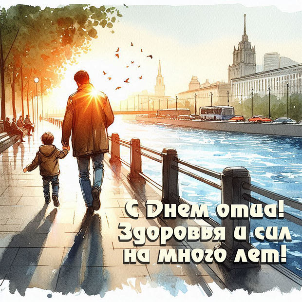 Открытка на День отца от сына №2118. Открытки. Готовые открытки с днем отца.