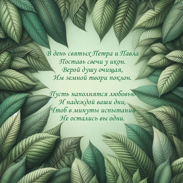 Картинка с поздравлением на День Петра и Павла №2007. Открытки. Готовые открытки с днем Петра и Павла.