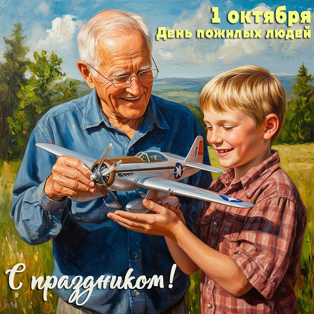 Бесплатная открытка на День пожилых людей №2284. Открытки. Готовые открытки с днем пожилых людей.
