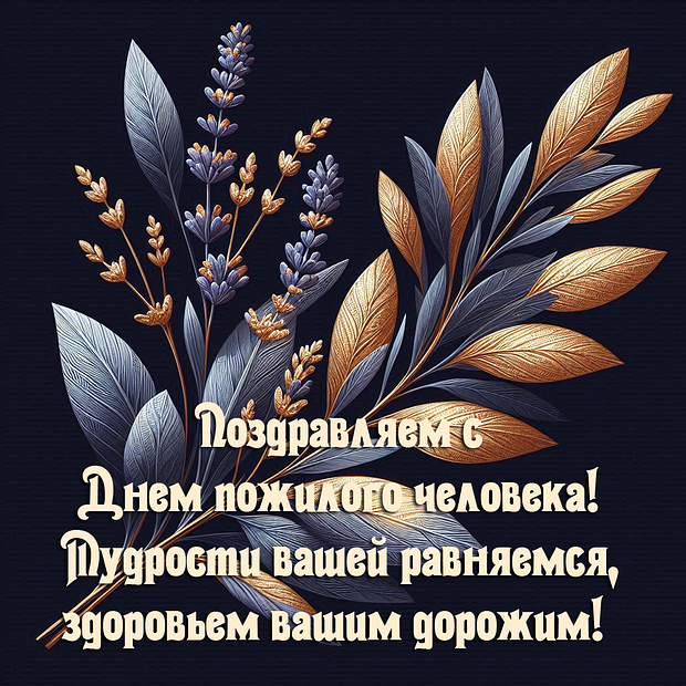 Красивая картинка на День пожилого человека №2295. Открытки. Готовые открытки с днем пожилых людей.