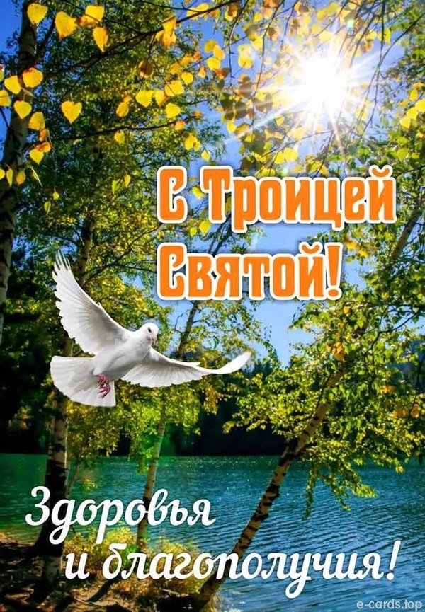 С Троицей Святой. Здоровья и благополучия. Открытки С Днем Святой Троицы №1135. Открытки. Готовые открытки с Днем Святой Троицы.