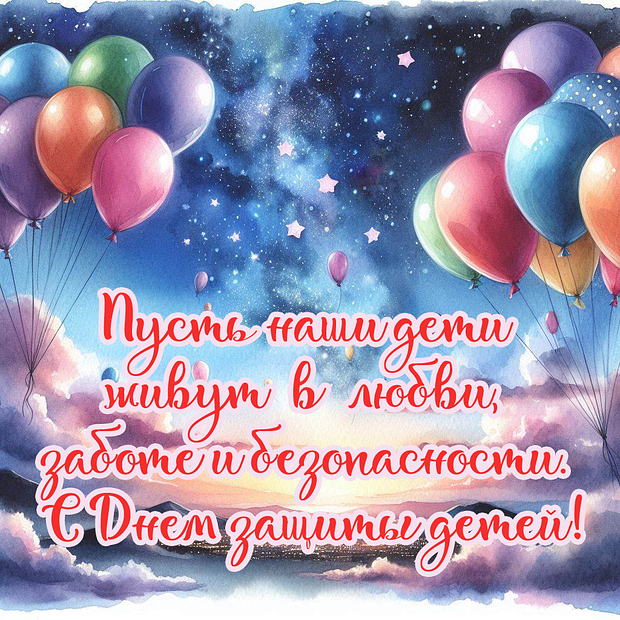 Красивая открытка на День защиты детей №2169. Открытки. Готовые открытки с днем защиты детей.