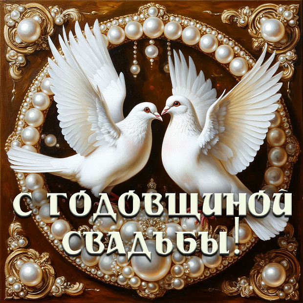 Красивая картинка для поздравления с годовщиной свадьбы №1942. Открытки. Готовые открытки с годовщиной свадьбы.