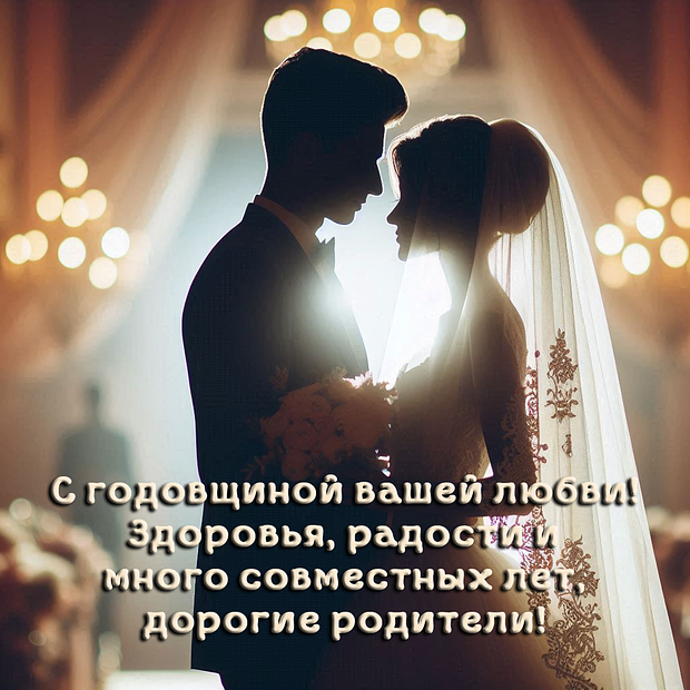 Открытка на годовщину свадьбы с теплыми пожеланиями №1963. Открытки. Готовые открытки с годовщиной свадьбы.