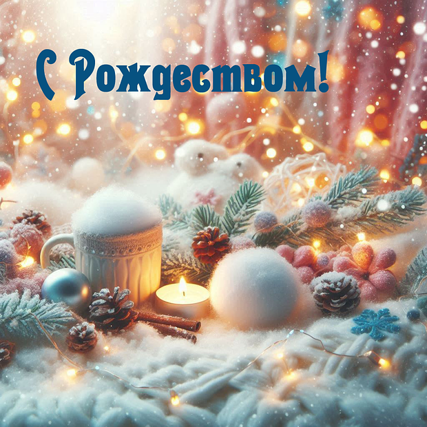 Красивая картинка на католическое Рождество №2085. Открытки. Готовые открытки с католическим Рождеством.
