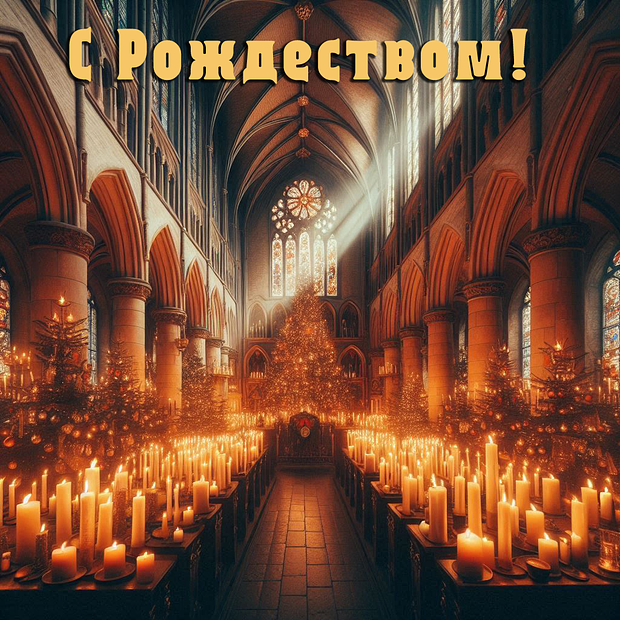 Открытка на католическое Рождество №2090. Открытки. Готовые открытки с католическим Рождеством.