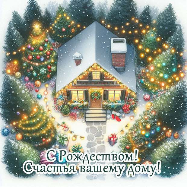 Открытка с поздравлением на католическое Рождество №2095. Открытки. Готовые открытки с католическим Рождеством.