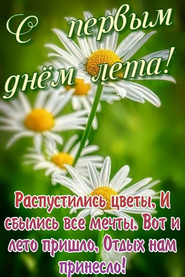 Открытки С первым днем лета №860. Открытки. Готовые открытки с первым днем лета.