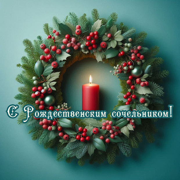 Бесплатная открытка на Рождественский сочельник №2241. Открытки. Готовые открытки с Рождественским сочельником.