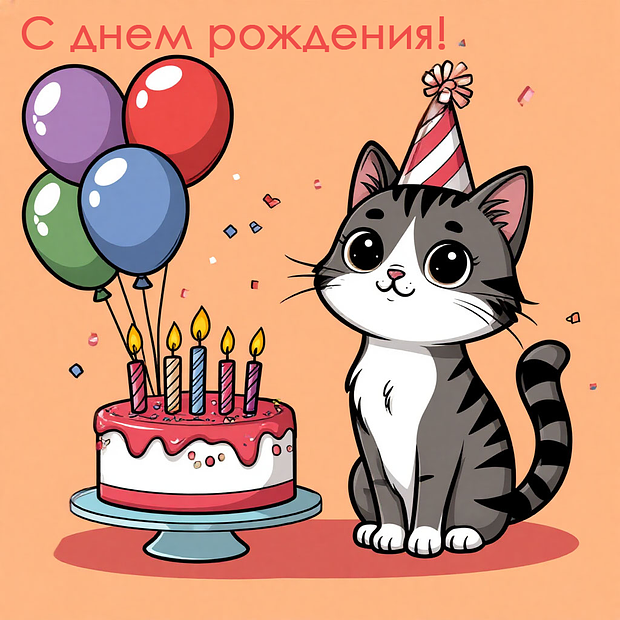 Картинка на день рождения в пять лет №1785. Открытки. Готовые открытки с юбилеем.