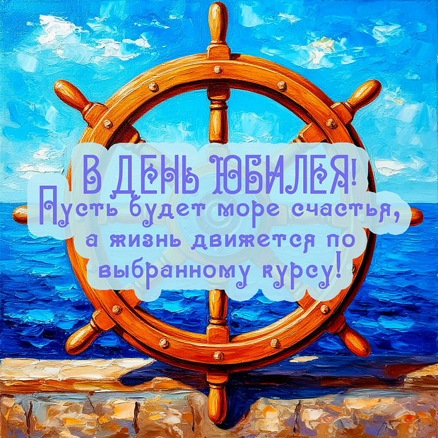 Картинка с душевным поздравлением на юбилей №1771. Открытки. Готовые открытки с юбилеем.