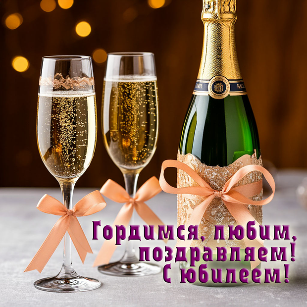 Картинка с душевными пожеланиями на юбилей №1748. Открытки. Готовые открытки с юбилеем.