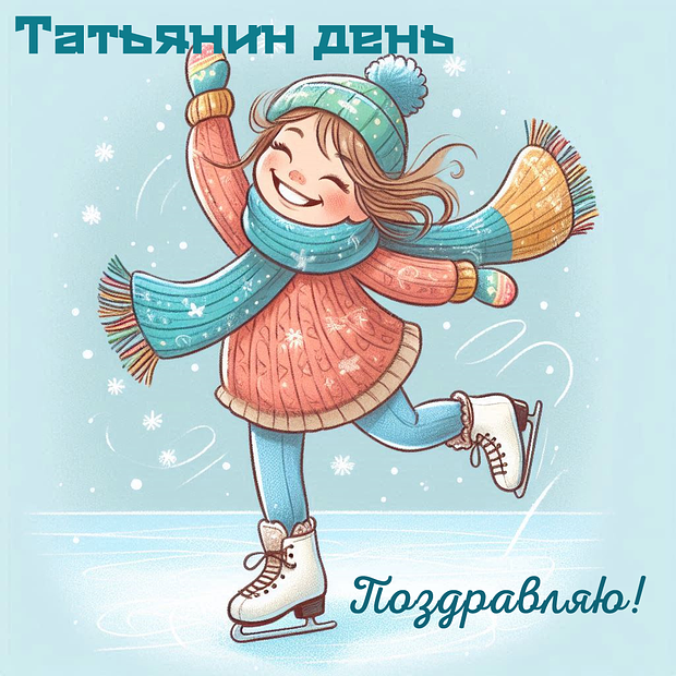 Открытка с поздравлением на Татьянин день №2202. Открытки. Готовые открытки на Татьянин день.
