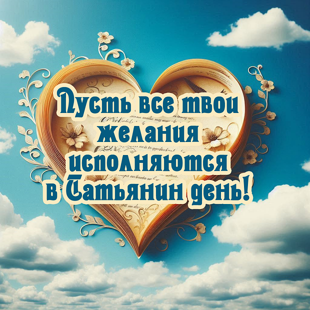 Открытка в Татьянин день №2224. Открытки. Готовые открытки на Татьянин день.