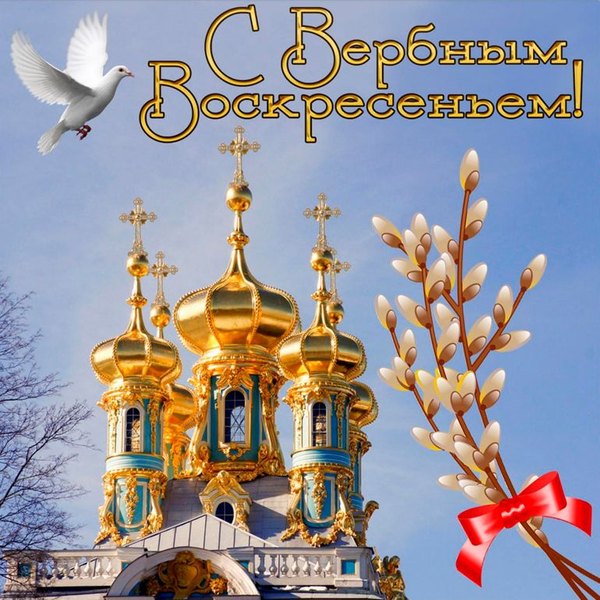 Открытки на Вербное Воскресенье №1022. Открытки. Готовые открытки Вербное Воскресенье.