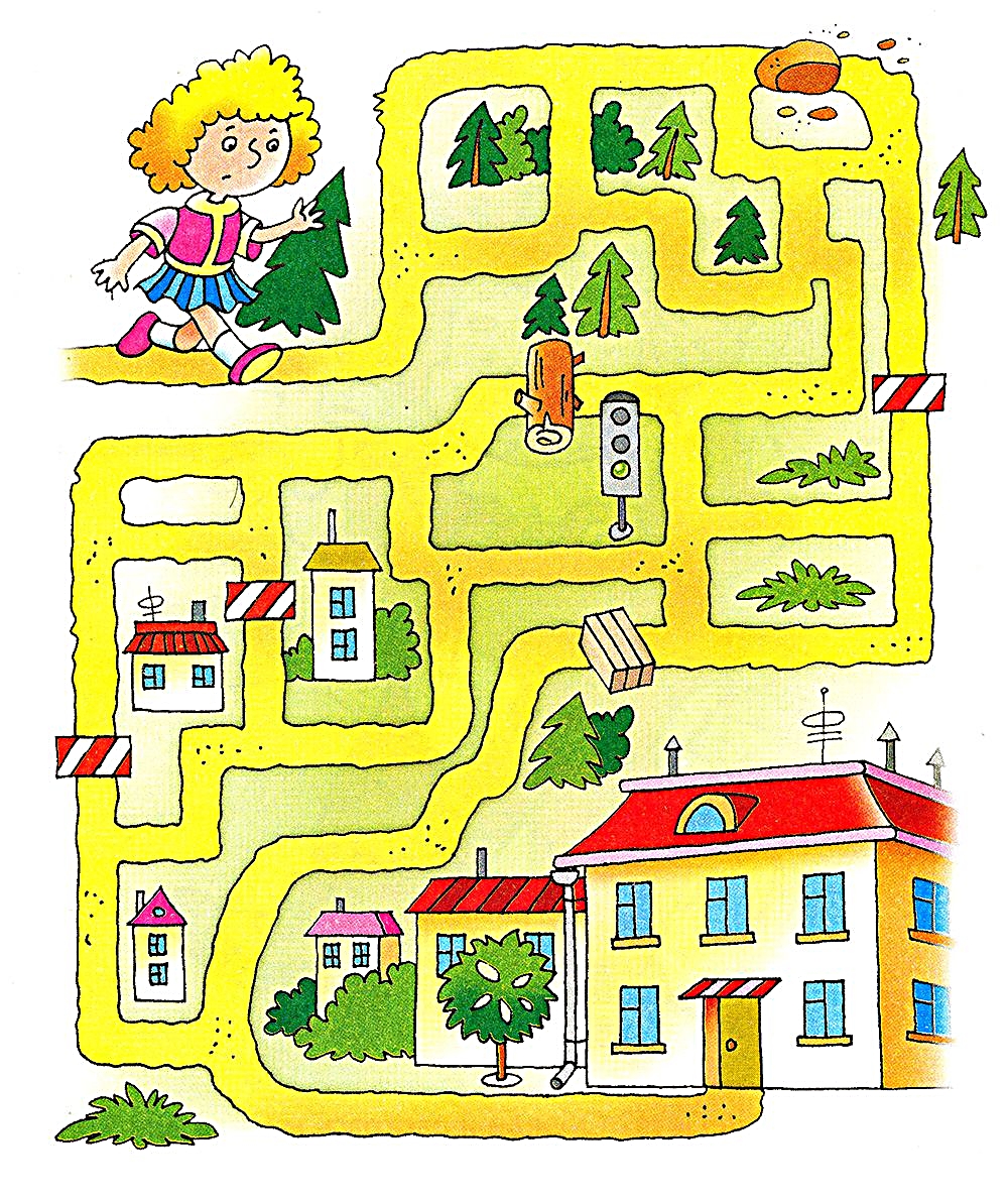 Лабиринт для дошкольников 3-5 лет, цветной лабиринт №1017. Печатные игры. Лабиринты для детей.