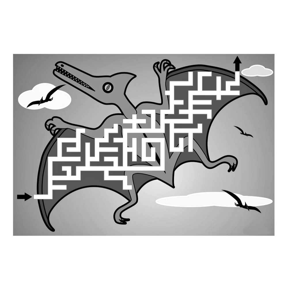 Птеродактиль №228. Печатные игры. Лабиринты для детей 6 и 7 лет.