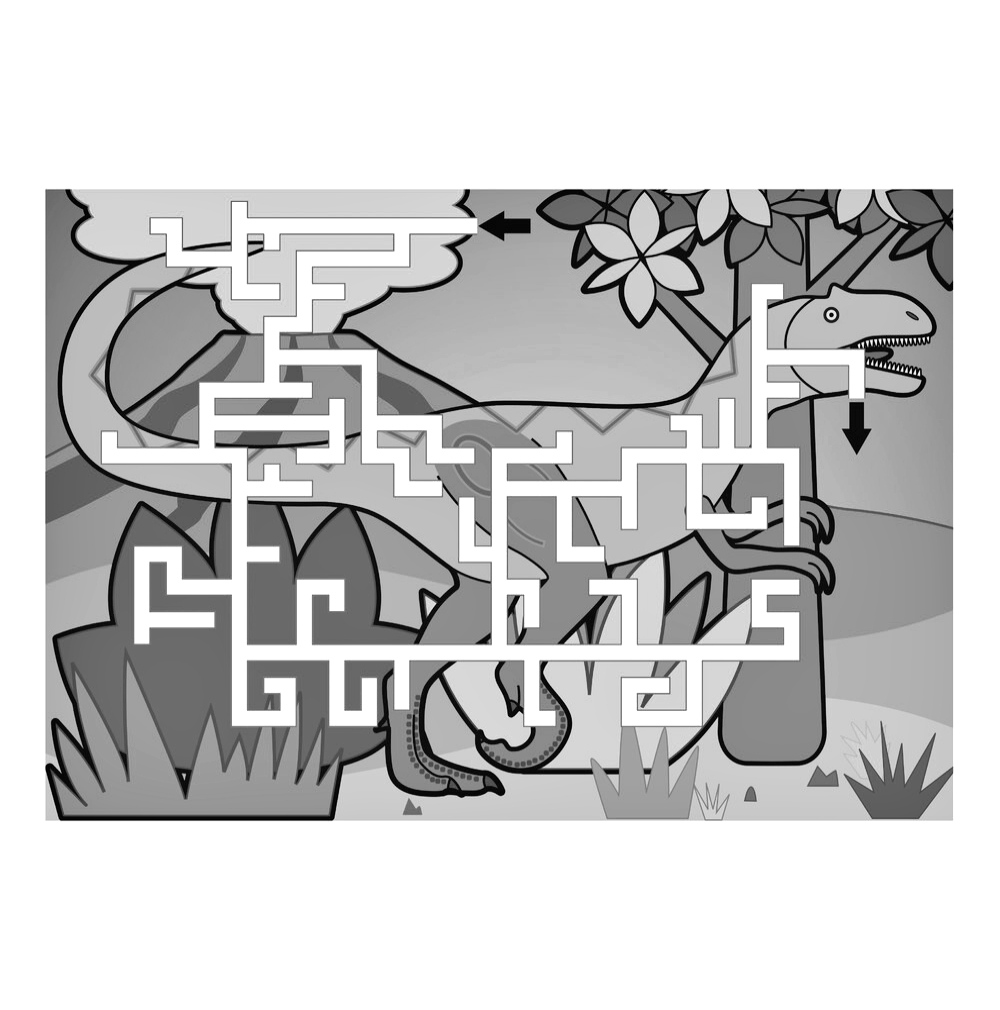 Тираннозавр №232. Печатные игры. Лабиринты для детей 6 и 7 лет.
