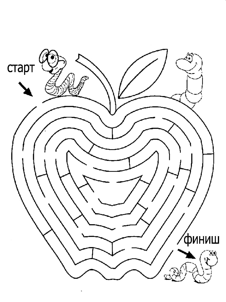 Лабиринт для ребенка 4 лет №718. Печатные игры. Лабиринты для детей.