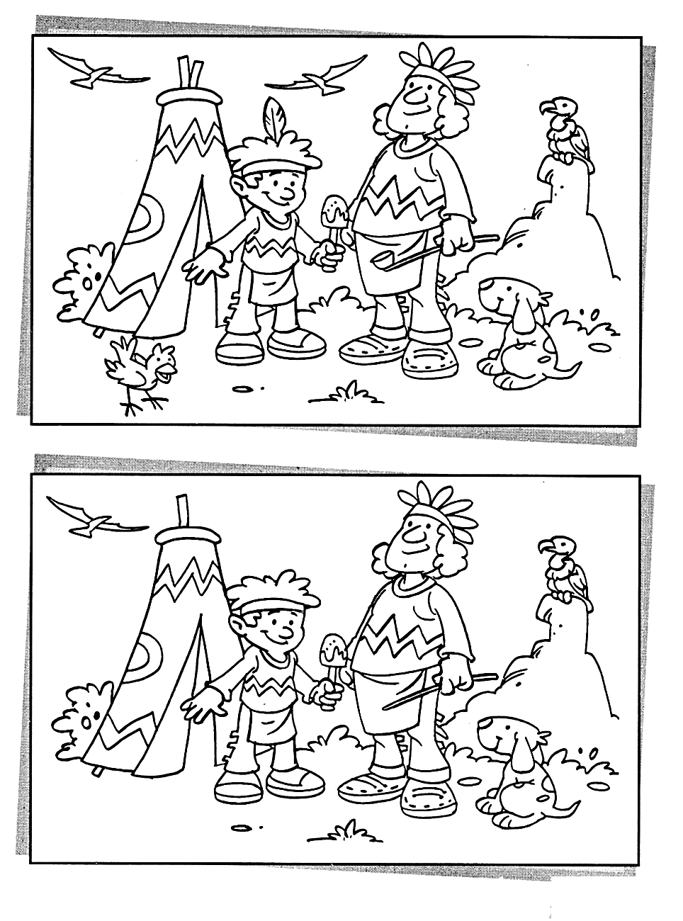 Задания для детей 7-8 лет. Найди различия и раскрась раскраску №1144. Печатные игры. Найди отличия.