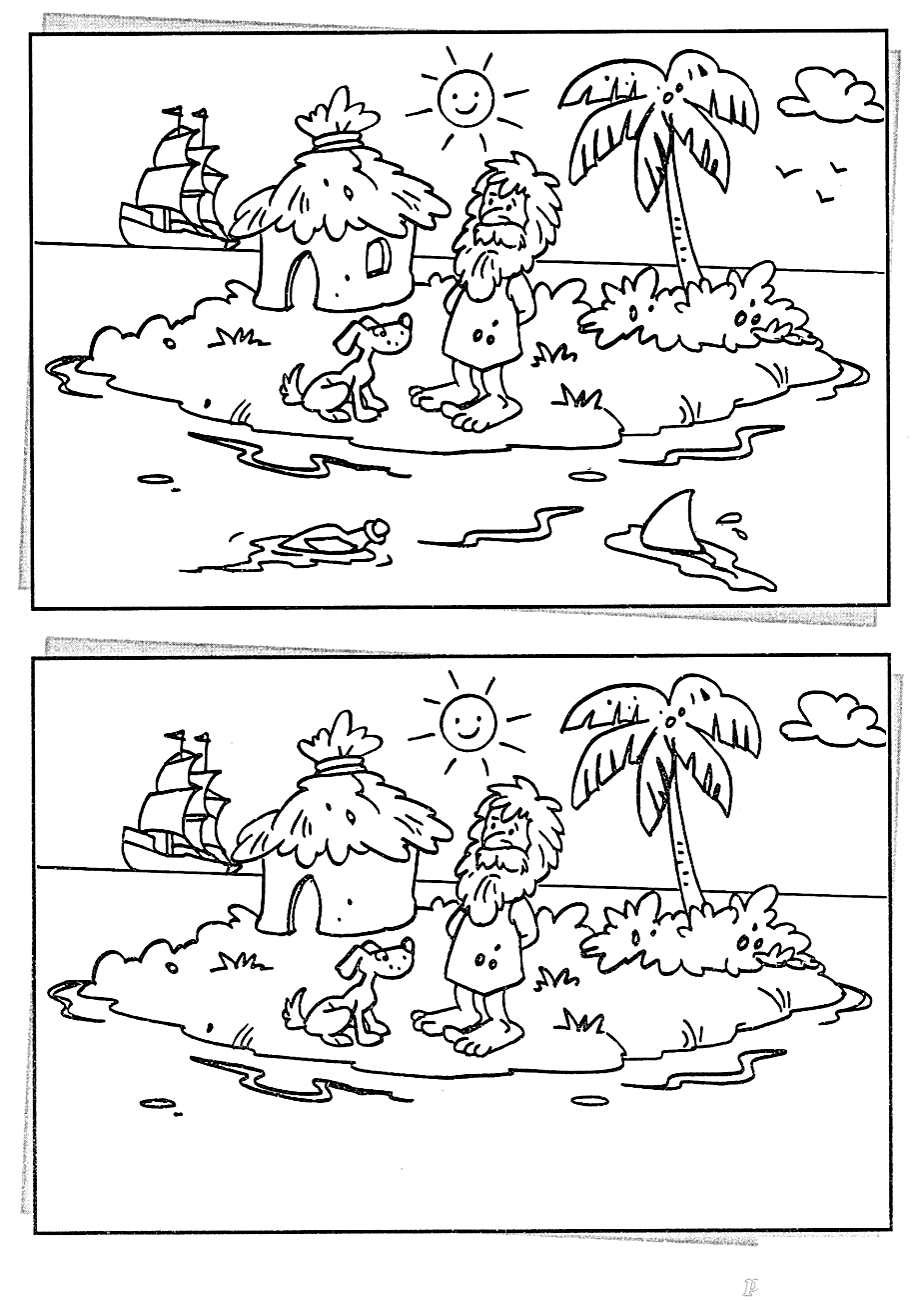 Задания для детей 7-8 лет. Найди различия, остров №1145. Печатные игры. Найди отличия.
