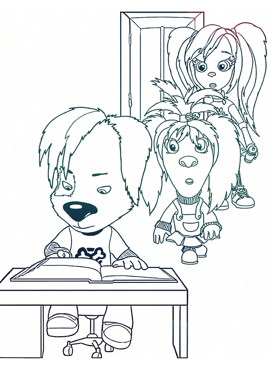 Дружок за уроками №999. Популярные раскраски. Барбоскины.