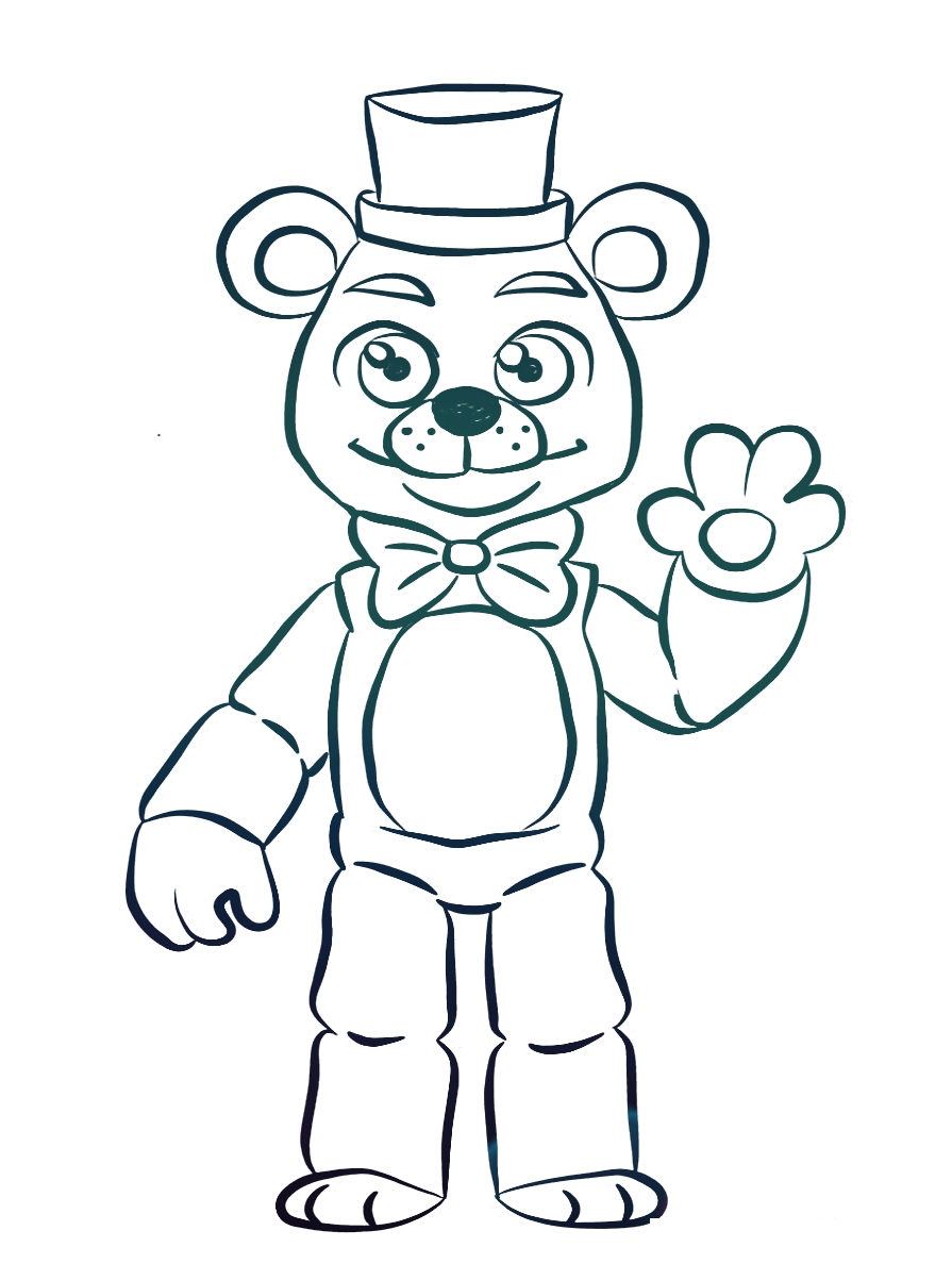 Милашка Фредди Фазбер №1443. Популярные раскраски. ФНАФ FNAF (Five Nights at Freddy’s) и Аниматроники.