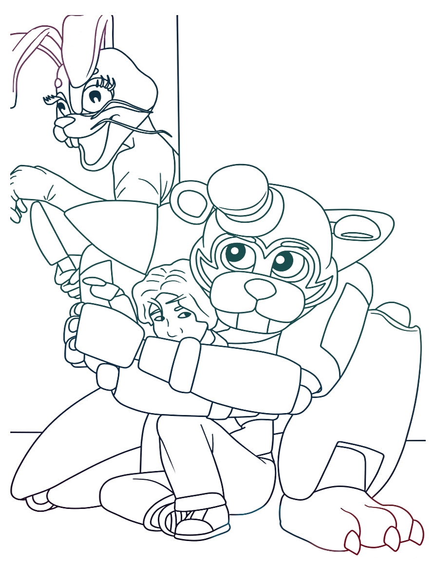 Фредди прячет мальчика №1409. Популярные раскраски. ФНАФ FNAF (Five Nights at Freddy’s) и Аниматроники.