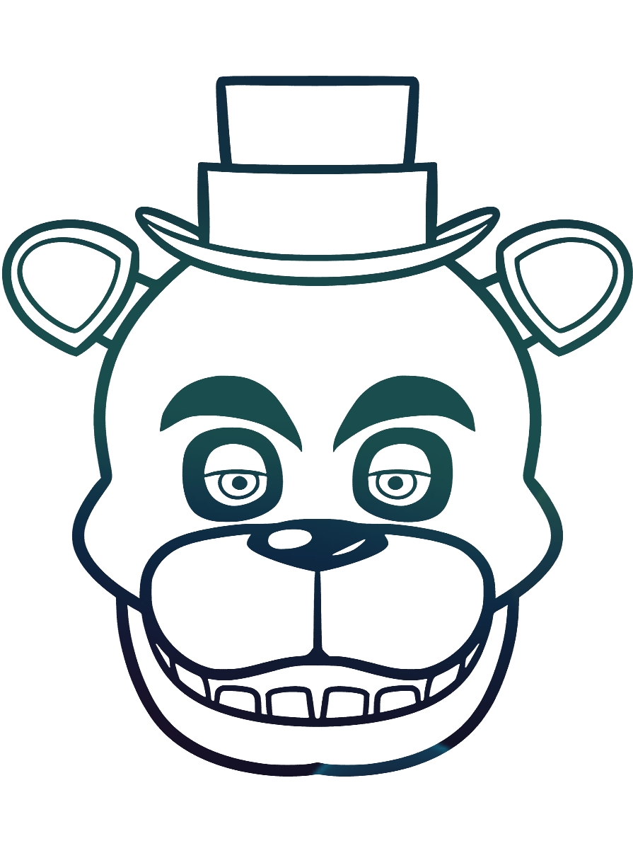 Голова Фредди №1386. Популярные раскраски. ФНАФ FNAF (Five Nights at Freddy’s) и Аниматроники.