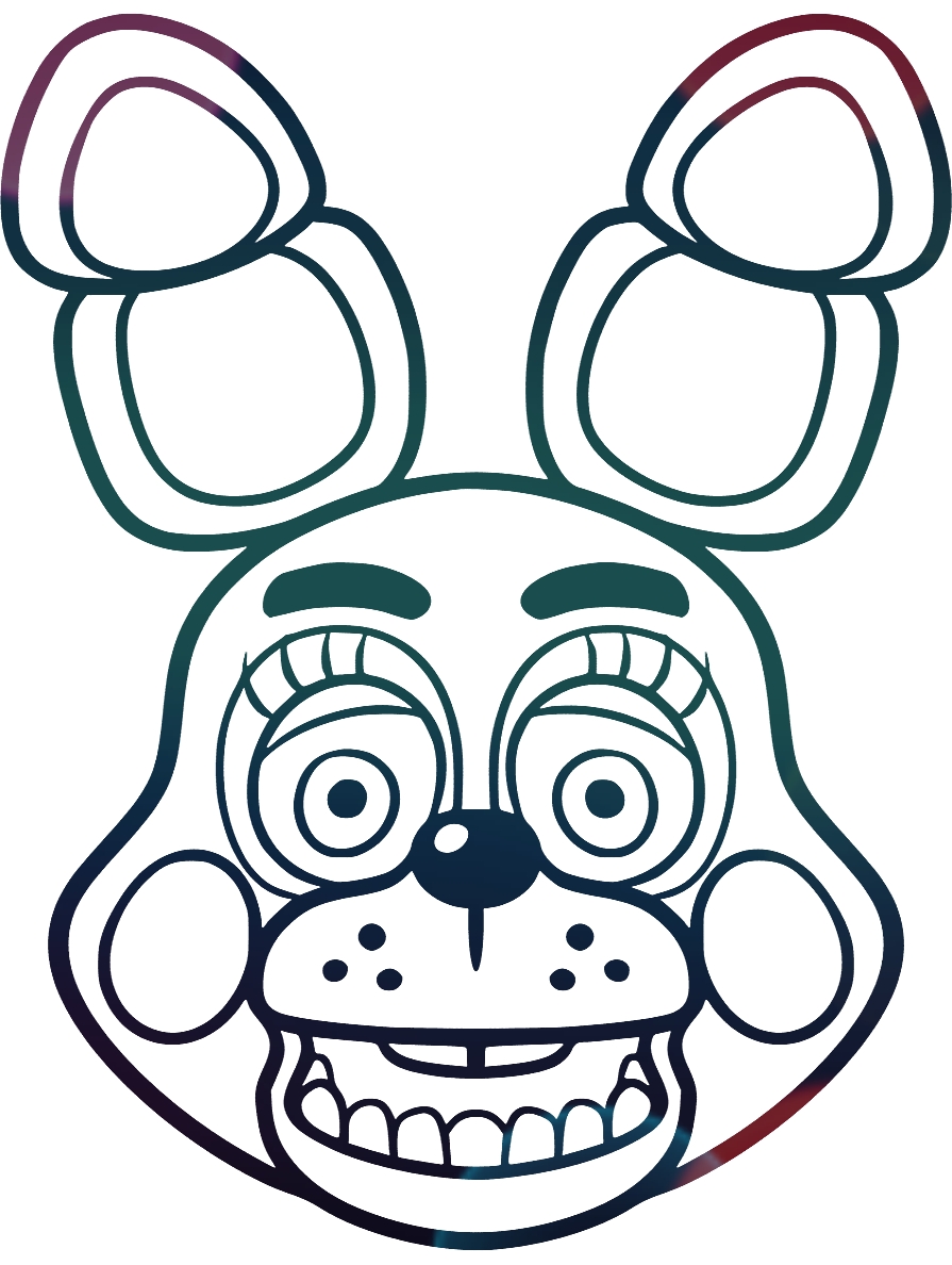 Голова игрушечного Бонни №1419. Популярные раскраски. ФНАФ FNAF (Five Nights at Freddy’s) и Аниматроники.