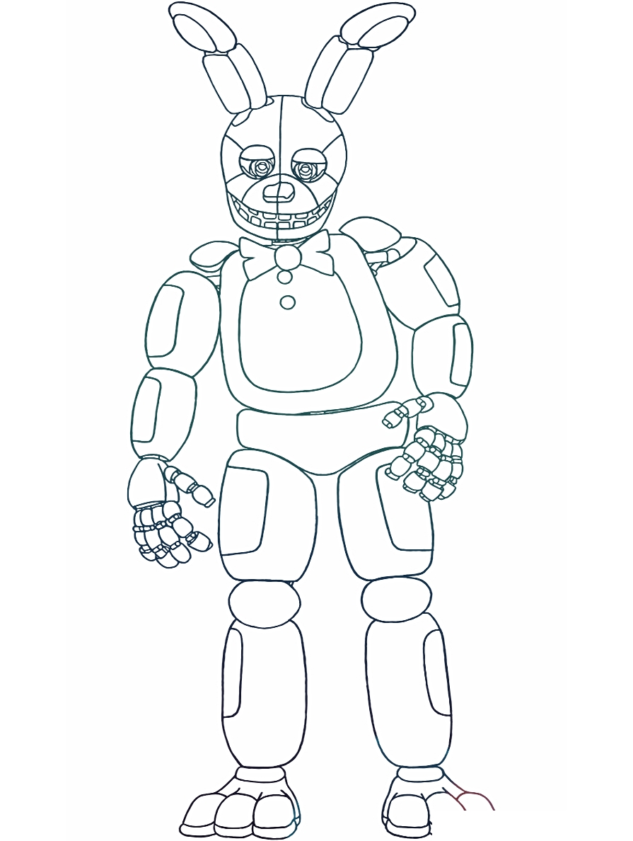 Грустный Бонни №1377. Популярные раскраски. ФНАФ FNAF (Five Nights at Freddy’s) и Аниматроники.