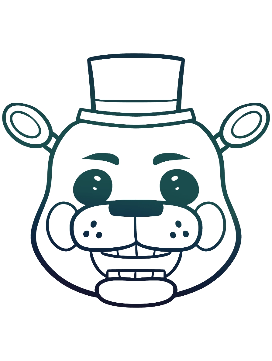 Маска игрушечного Фредди №1424. Популярные раскраски. ФНАФ FNAF (Five Nights at Freddy’s) и Аниматроники.