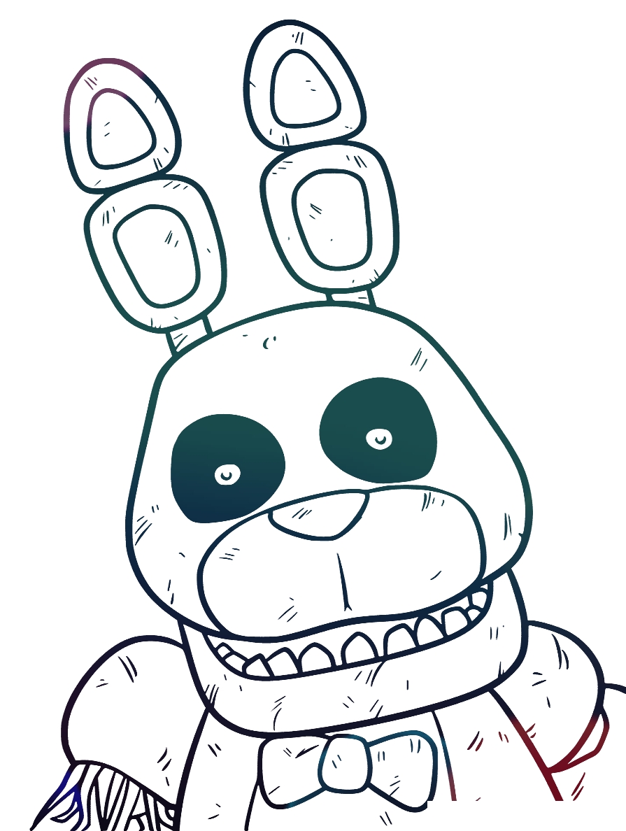 Ужасающий Бонни №1392. Популярные раскраски. ФНАФ FNAF (Five Nights at Freddy’s) и Аниматроники.