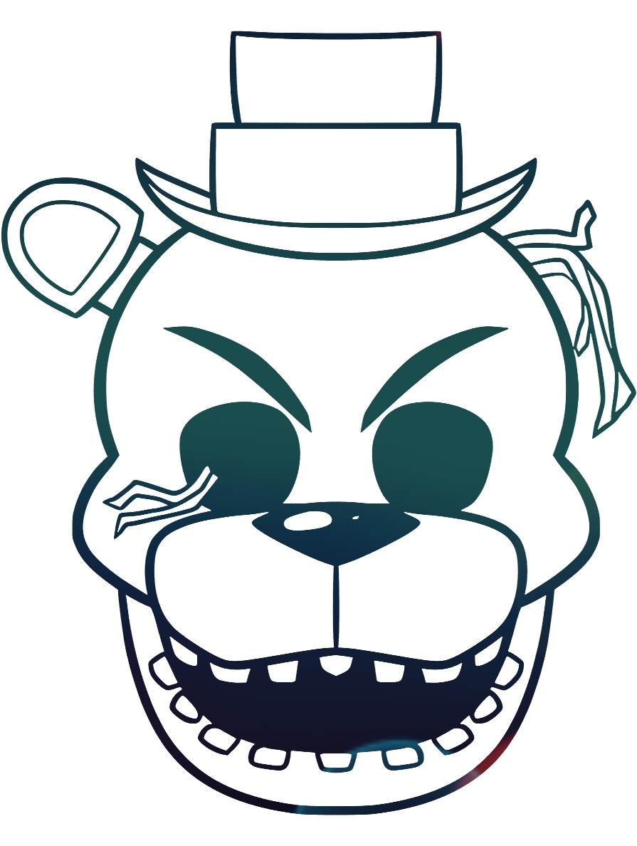 Ужасная маска Фредди №1402. Популярные раскраски. ФНАФ FNAF (Five Nights at Freddy’s) и Аниматроники.
