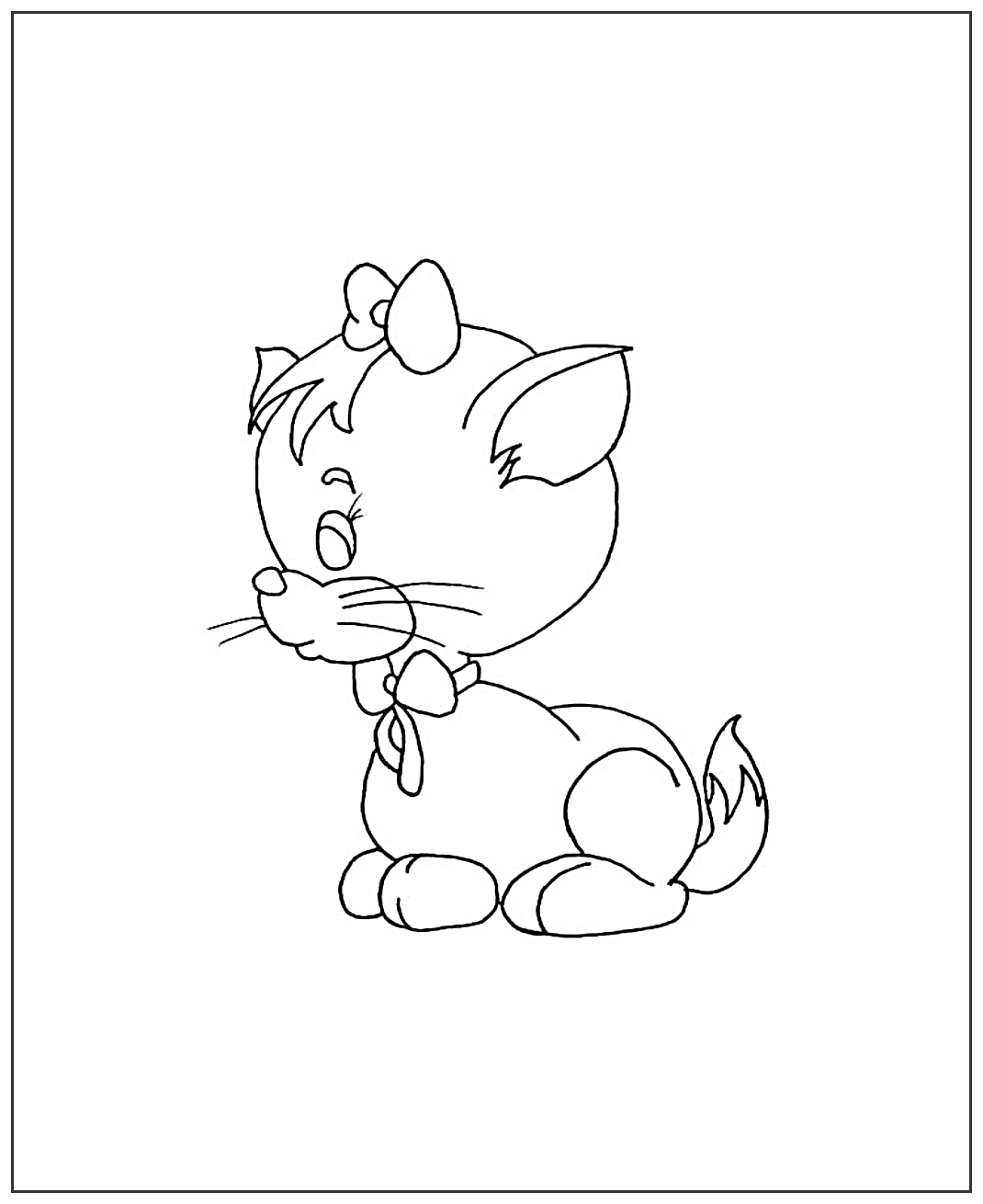 Нежная кошечка №1934. Популярные раскраски. Коты, кошки, котята.
