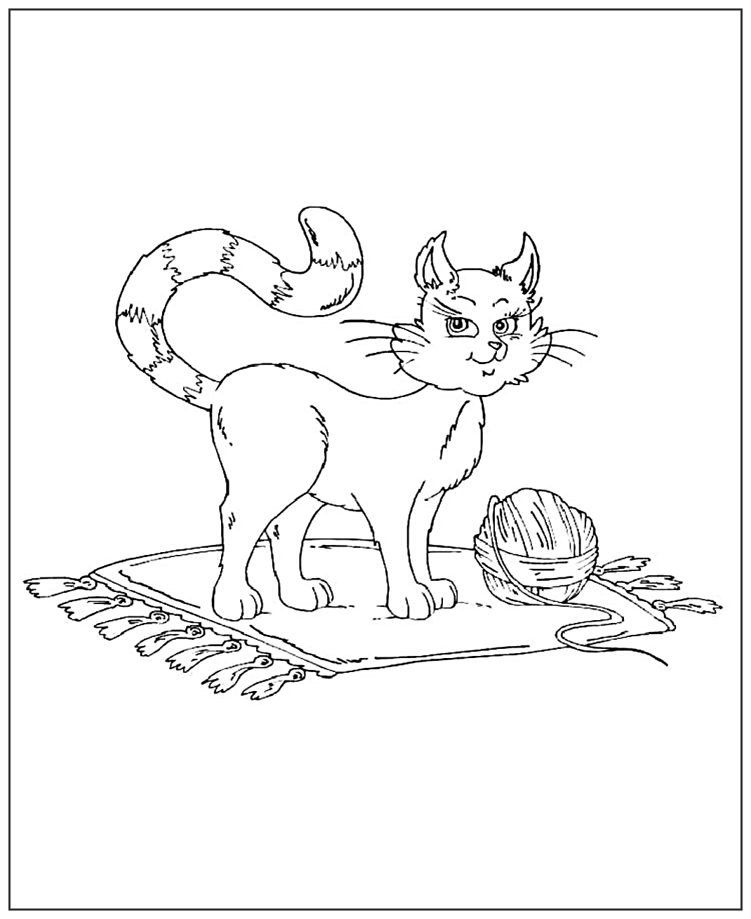 Озорной кот №1937. Популярные раскраски. Коты, кошки, котята.