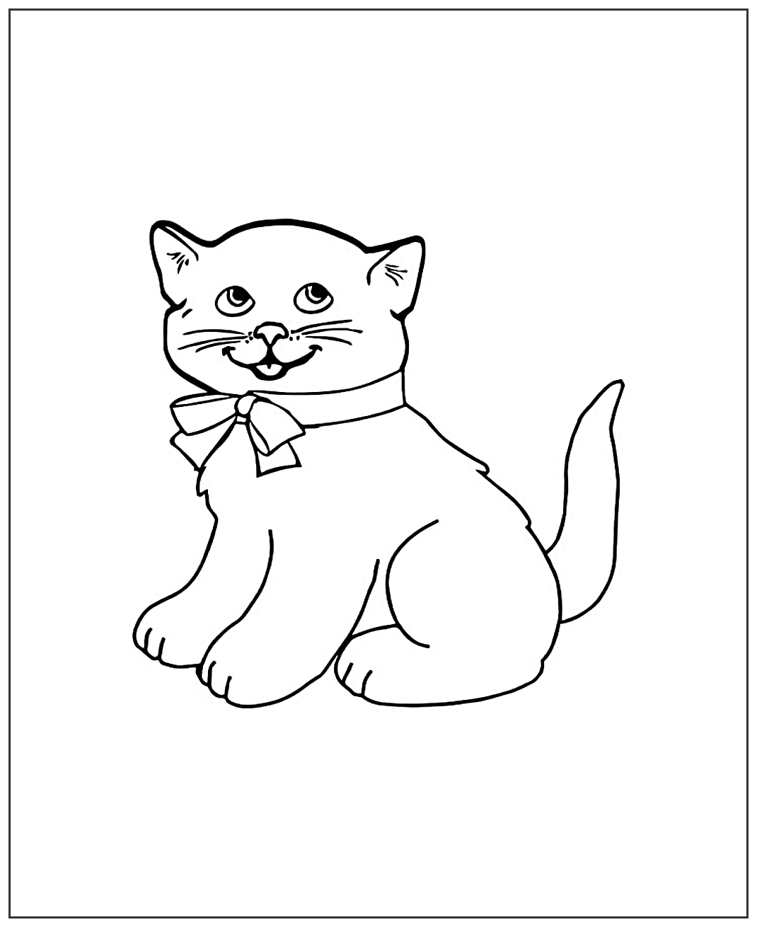 Милый котенок №1956. Популярные раскраски. Коты, кошки, котята.