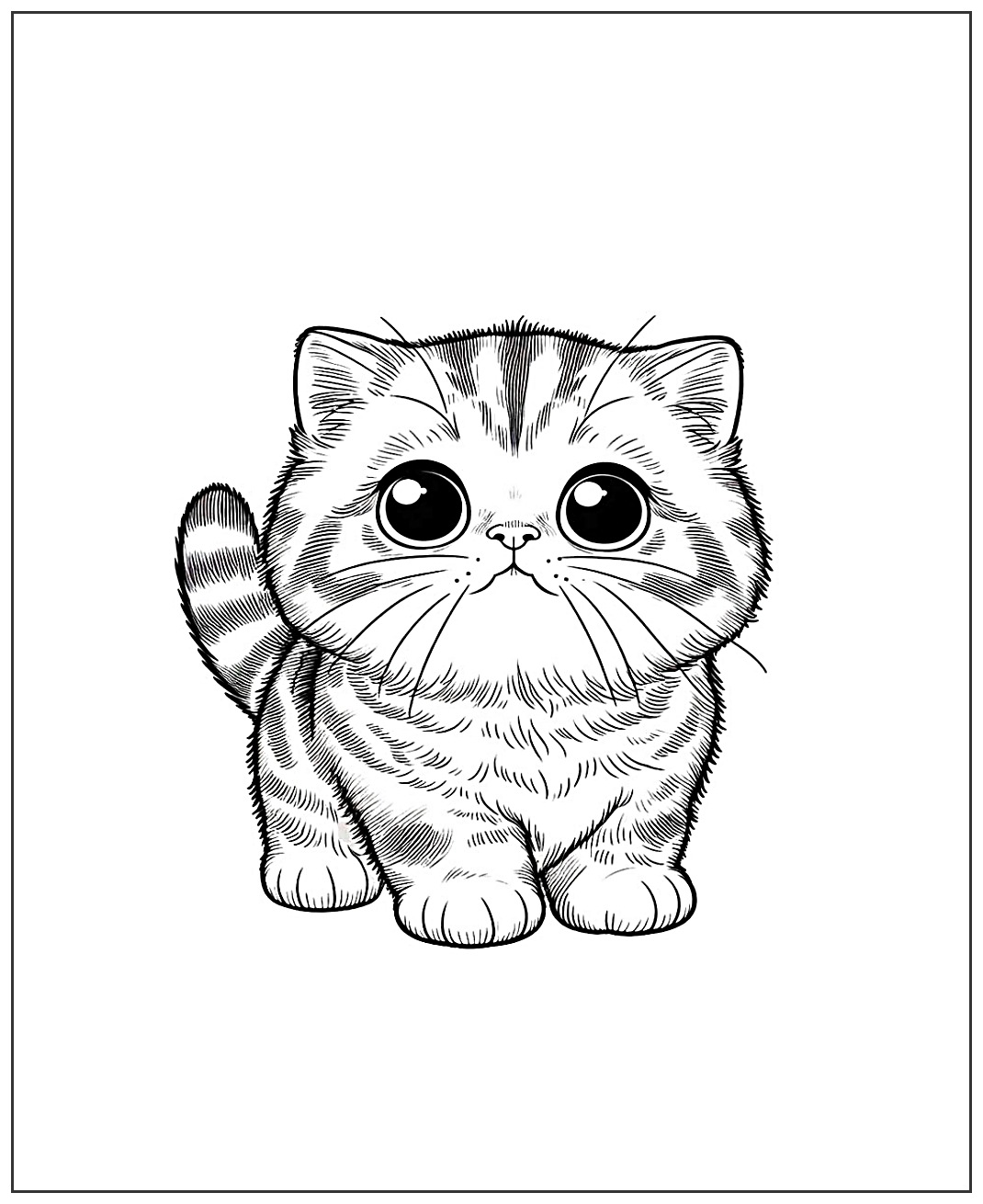Кот Пушистик №1983. Популярные раскраски. Коты, кошки, котята.