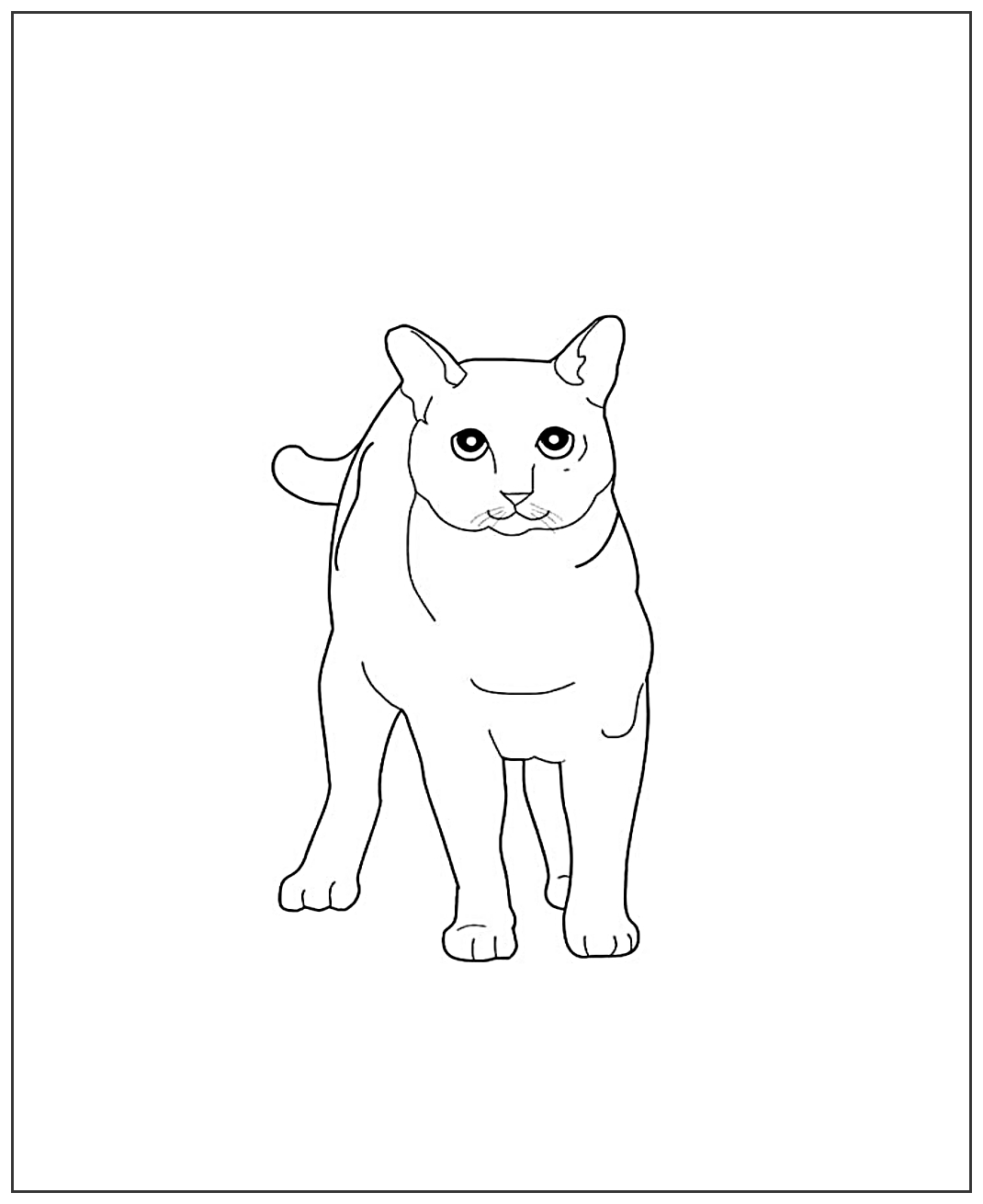 Британская кошка №1930. Популярные раскраски. Коты, кошки, котята.