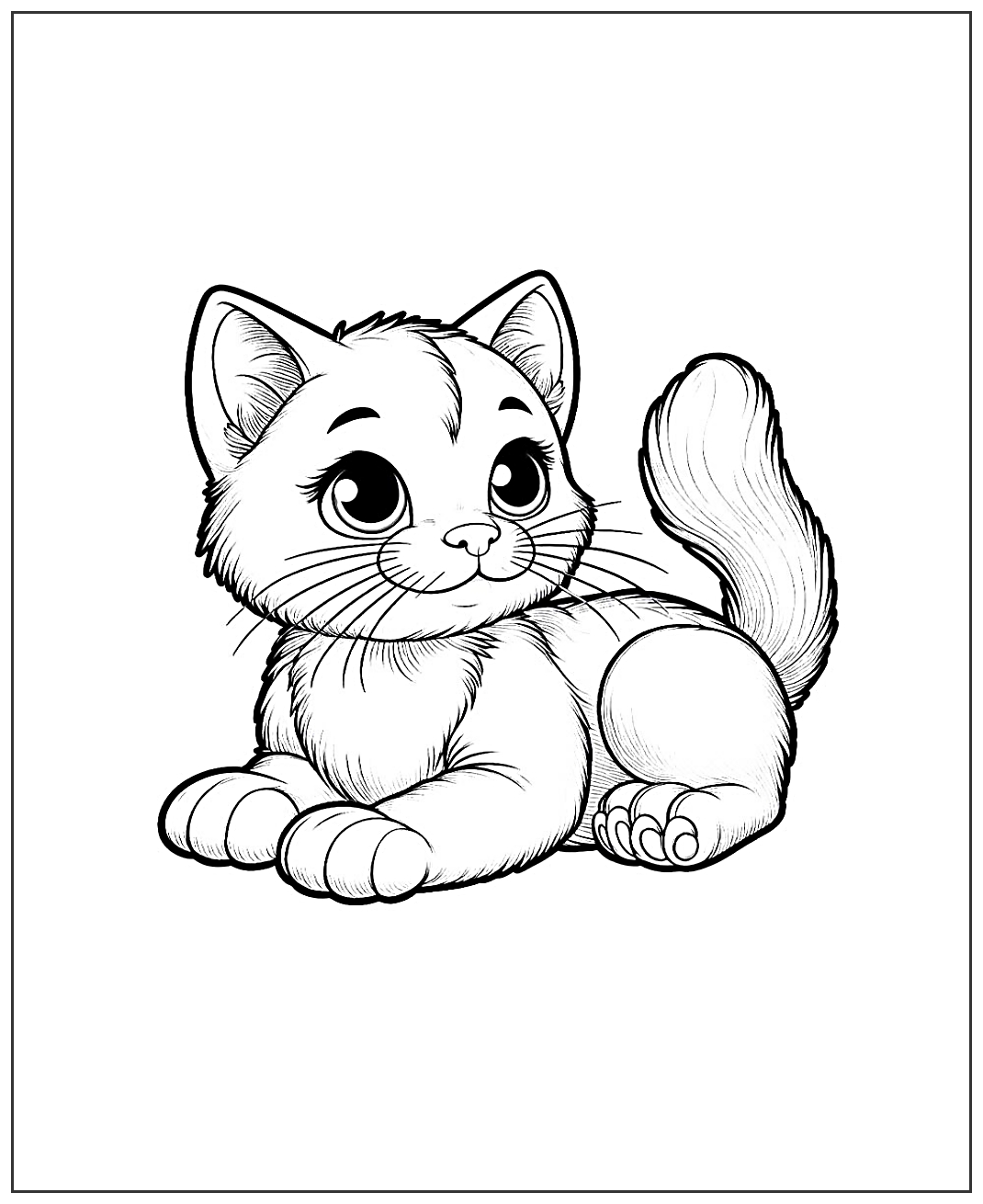 Удивленный котенок №2014. Популярные раскраски. Коты, кошки, котята.