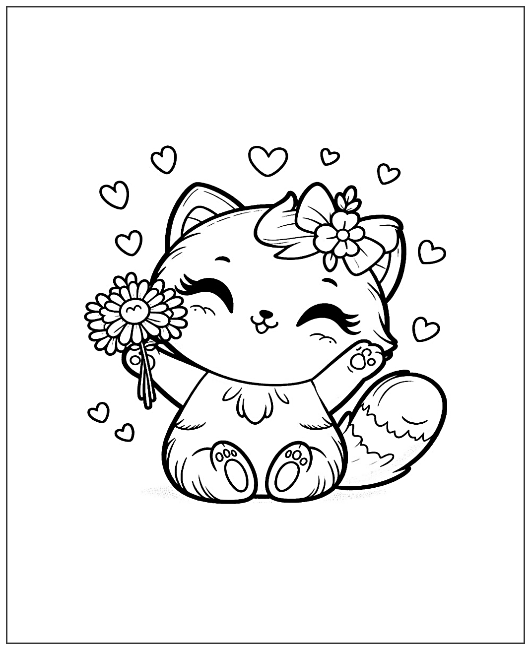 Счастливая кошечка №2017. Популярные раскраски. Коты, кошки, котята.