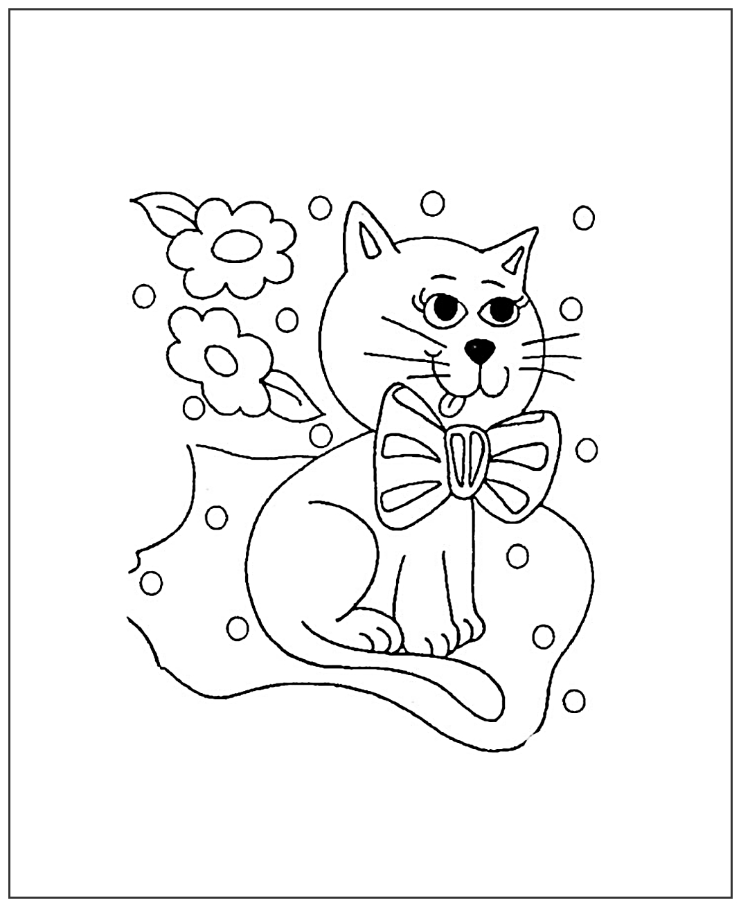 Забавный кот №2032. Популярные раскраски. Коты, кошки, котята.