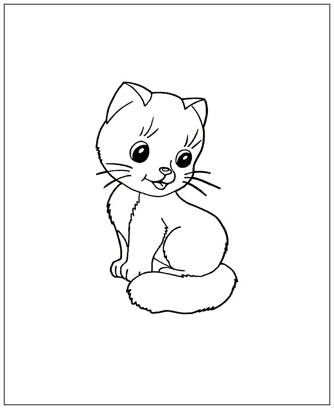 Мультяшная кошка №2038. Популярные раскраски. Коты, кошки, котята.