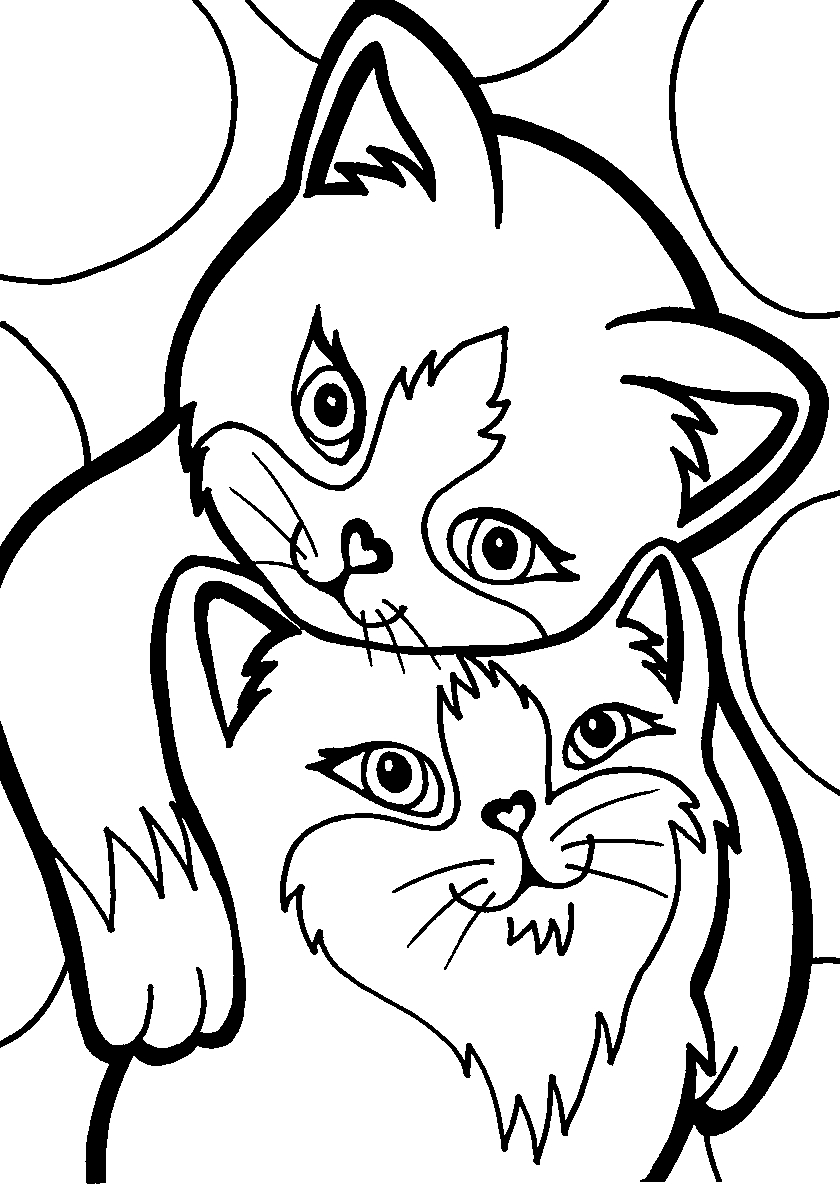 Котя и киса №96. Популярные раскраски. Коты, кошки, котята.