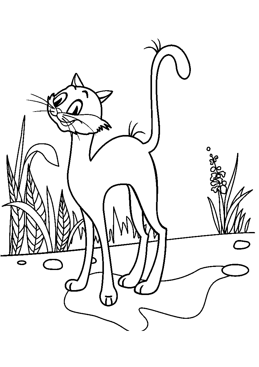 Котяра гуляет №155. Популярные раскраски. Коты, кошки, котята.