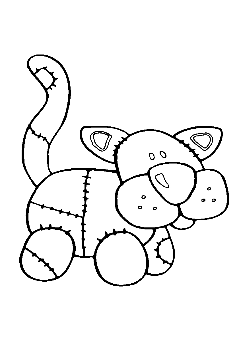 Плюшевый кот №138. Популярные раскраски. Коты, кошки, котята.