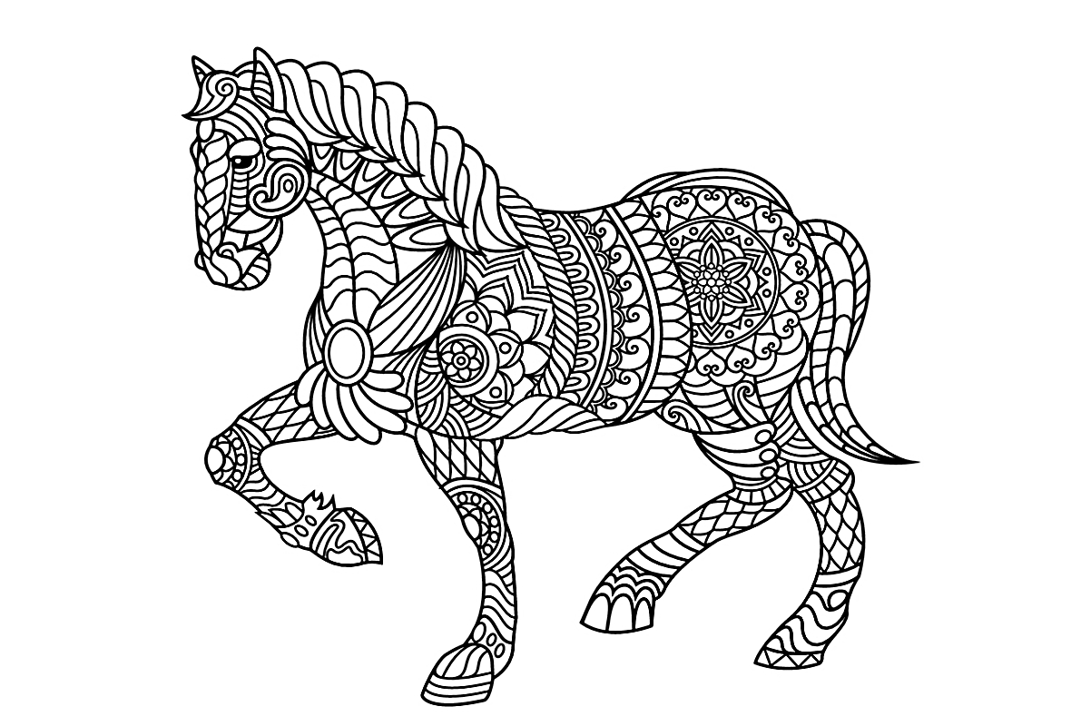 Лошадь антистресс №1575. Популярные раскраски. Лошади и пони.