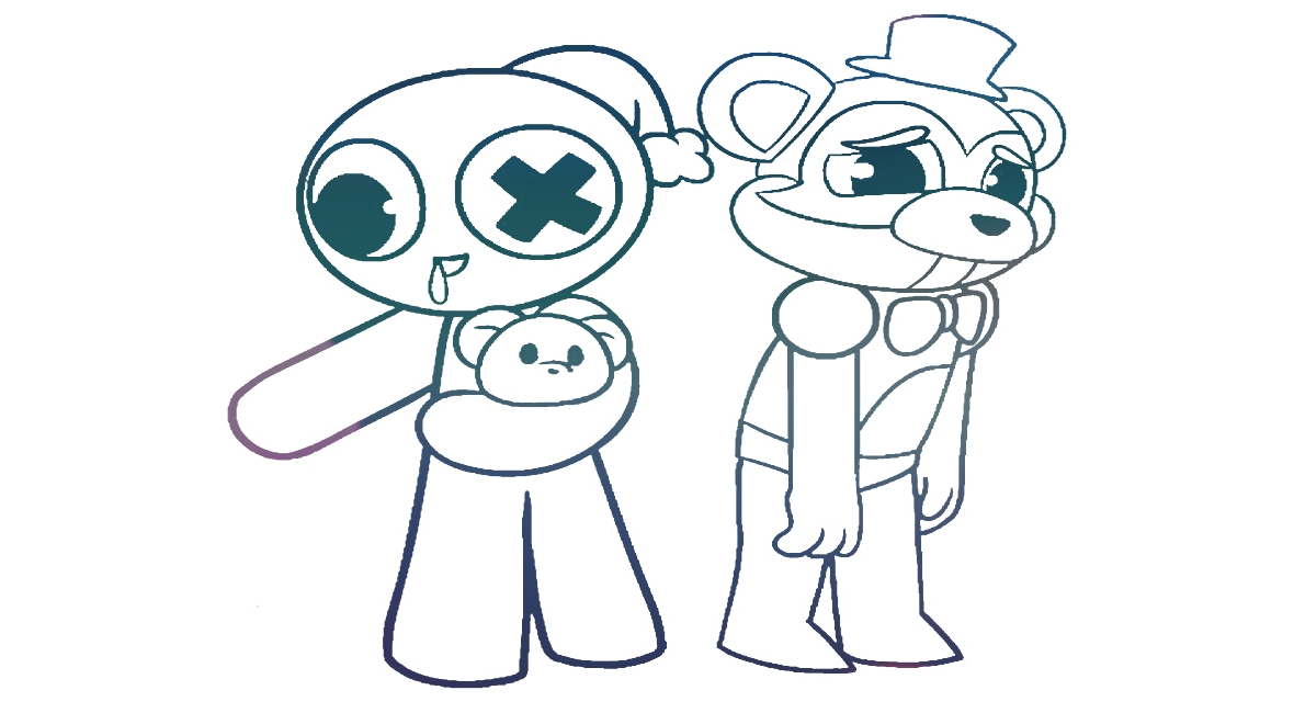 FNAF vs Rainbow Friends №1253. Популярные раскраски. Роблокс.