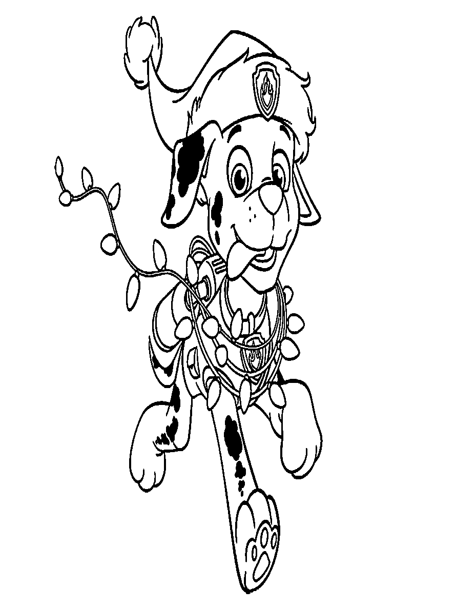 Новогодний Маршал №493. Популярные раскраски. Щенячий патруль.